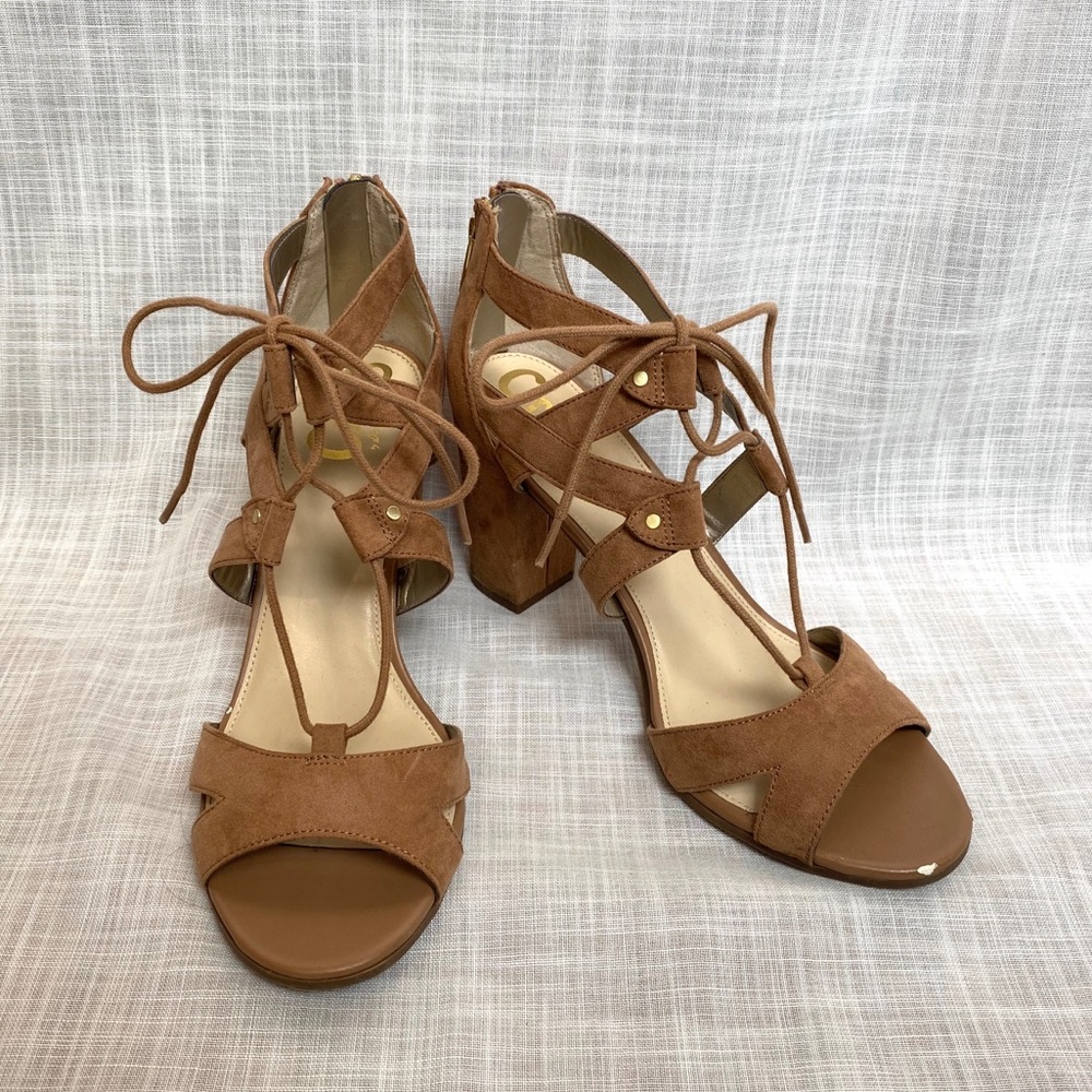 Lace Up Block Heel